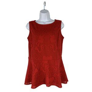 APT.9 Womens Sleeveless Red Peplum Top Size Medium